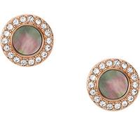 Fossil Boucles D'Oreilles Pour Femmes Misty Autumn, 8.3(Dia.)*1.8(Thickness)mm Boucles D'Oreilles En Acier Inoxydable Or Rose, JF02949791