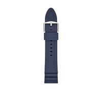 Fossil Bracelet de montre interchangeable en silicone et acier inoxydable, bleu marine/argent, 22 mm, traditionnel et tendance