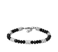 FOSSIL Bracelet de perles All Stacked Up en agate, noir, pour homme, JF04602040, Noir graphite