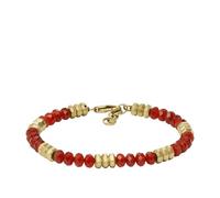 Fossil Bracelet de perles All Stacked Up en agate, rouge, pour homme, JF04606710, Rouge