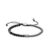 FOSSIL Bracelet de perles grises Summer Pearls pour hommes, JF04718040, Noir et acier