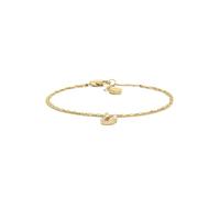 FOSSIL Bracelet double chaîne en laiton avec fermoir mousqueton pour femme