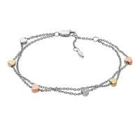 FOSSIL bracelet Double-Row Heart Bracelet Silver