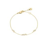 Fossil Bracelet Ellis or/transparent, fin en laiton, fermoir mousqueton, pour femme, Taille One Size
