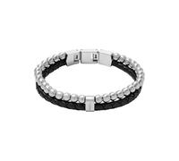 Fossil Bracelet en acier inoxydable pour homme avec mousqueton ou boucle déployante, 9Lx9Wx7.2cm, Acier inoxydable, Pas de gemme