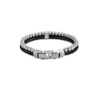 Fossil Bracelet en acier inoxydable pour homme avec mousqueton ou boucle déployante, 9Lx9Wx7.2cm, Acier inoxydable, Pas de gemme