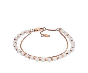 Fossil Bracelet femme en perles semi-précieuses avec fermoir mousqueton