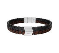 Fossil Bracelet Homme Cuir Noir et Marron Tissé