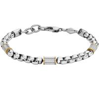 Fossil Bracelet pour hommes JF04138998 – Acier inoxydable doré/argenté 180–195 mm