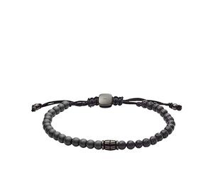 Fossil Bracelet homme en acier inoxydable et perles - Taille unique - Pierre semi-précieuse - Acier inoxydable, taille unique, Pierre semi-précieuse, acier inoxydable