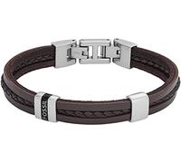 Fossil Bracelet Pour Hommes , Longueur : 213mm, Largeur : 10.8mm Bracelet En Cuir Brun, JF04133040
