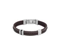 FOSSIL Bracelet homme en acier inoxydable ou en cuir avec fermoir rabattable