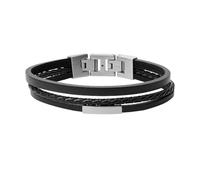 Fossil Bracelet Pour Hommes, Vintage Casual, Longueur : 180mm - 195mm Bracelet En Cuir Noir, JF03322040