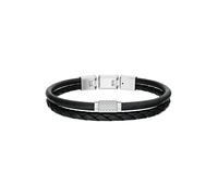 FOSSIL Bracelet 'Machine' noir / argent, Taille One Size