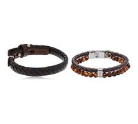 Fossil Bracelet Marron en Cuir Tressé