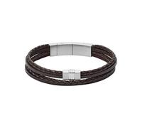 FOSSIL Bracelet Multi-Strand Braided Leather Bracelet Brown brun foncé