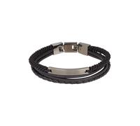 Fossil Bracelet homme en acier inoxydable ou en cuir avec fermoir rabattable