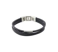 Fossil Bracelet homme en acier inoxydable ou en cuir avec fermoir rabattable