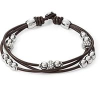 Fossil Bracelet pour Femme, 19 cm Bracelet en Cuir Véritable Marron, JA6068040