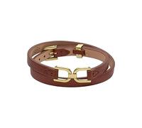 FOSSIL Bracelet pour femme Heritage D-Link en cuir rouge acajou, JF04526710, Marron foncé