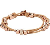 Fossil Bracelet Pour Femmes , 19 Cm Bracelet En Cuir Véritable, Beige, Marron, Or Rose, JA6539791
