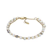Fossil Bracelet pour femmes All Stacked Up Howlite, bracelet en chaîne et perles, longueur : 165mm+35mm, largeur : 4mm, JF04443710