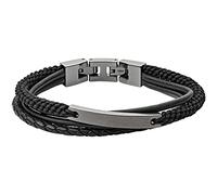 Fossil Bracelet Pour Hommes, Décontracté Et Vintage, Longueur Intérieure 180 mm + Extension 15 mm Bracelet En Acier Inoxydable Gunmetal, JF03185793