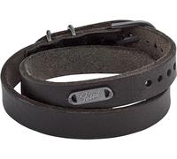 FOSSIL Bracelet Pour Hommes Heritage, Longueur : 240mm Bracelet En Cuir Noir, JF04128793, Noir et argent
