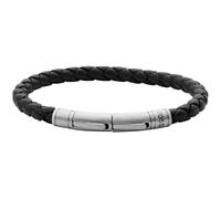 Fossil Bracelet réglable en cuir ou en acier inoxydable pour homme