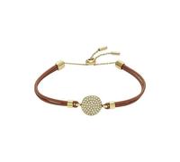 Fossil Bracelet Sadie de en cuir, brun, à disque scintillant, pour femme, JF04545710