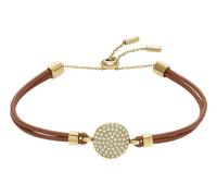 Bracelet Sadie de Fossil en cuir, brun, à disque scintillant, pour femme, JF04545710