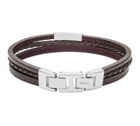 Fossil Bracelet homme – acier inoxydable ou en cuir – fermoir rabattable