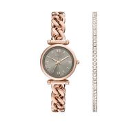 Fossil Carlie Montre pour Femmes, Mouvement à Quartz, Bracelet en Acier Inoxydable ou en Cuir