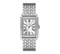 Fossil Carraway Watch for Men, Quartz movement with Leather or Stainless Steel strap, Ton argenté