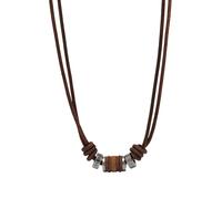 Fossil Collier Pour Hommes Vintage Casual, Collier En Cuir Marron, JF00899797