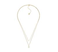 Fossil Collier à pendentifs ronds en acier inoxydable doré avec fermoir mousqueton pour femmes