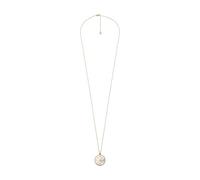 Fossil Collier à pendentifs ronds en acier inoxydable doré avec fermoir mousqueton pour femmes