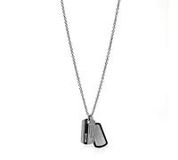 Fossil Collier Homme Acier Inoxydable ou Cuir 23.6" + .2" Extension Acier Inoxydable Agate, 23.6" + .2" extension, Acier inoxydable, Agate