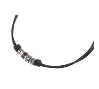 Fossil Collier homme en acier inoxydable et cuir