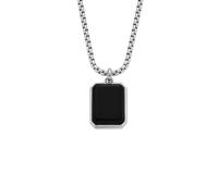 Fossil Collier pendentif All Stacked Up en agate, noir, pour homme, JF04601040