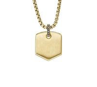 Fossil Collier pendentif en acier inoxydable doré avec fermoir à mousqueton pour hommes