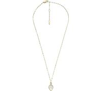 Fossil Collier pendentif ovale en acier inoxydable avec fermoir mousqueton pour femme