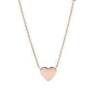 FOSSIL Collier pour femme en acier inoxydable avec fermoir mousqueton et pendentif en forme de coeur