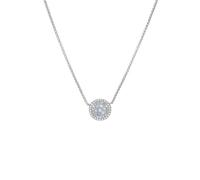 Fossil Collier pour femme en acier inoxydable de couleur argentée avec fermoir à mousqueton et pendentif rond