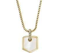 Fossil Collier pour femme Heritage Crest nacre en acier inoxydable doré, JF04529710