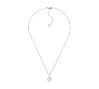 FOSSIL Collier pour femmes en acier inoxydable avec fermoir à mousqueton et pendentif pentagone rond