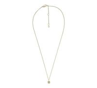 FOSSIL Collier pour femmes en acier inoxydable avec fermoir à mousqueton et pendentif pentagone rond