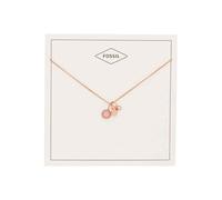 Fossil Collier Pour Femmes Personnalisation, Longueur Totale : 40 Cm + 5 Cm Chaîne D'Extension Collier En Acier Inoxydable Doré Rose, JF03046791