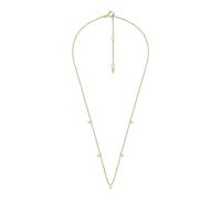 Fossil Collier Pour Femmes Sadie, Longueur : 355mm+50mm, Largeur : 3mm, Hauteur : 5mm Collier En Laiton Plaqué Or 14K, JA7131710