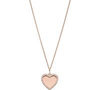 Fossil Collier Pour Femmes Vintage Iconique, Longueur : 45.7 Cm + 5.1 Cm / Pendentif : 14mm X 15mm Collier En Acier Inoxydable Or Rose, JF03362791